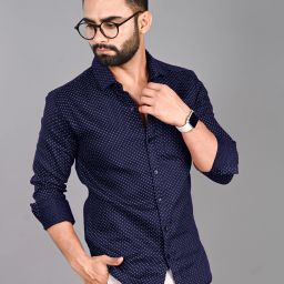 Men Slim Fit Printed Spread Collar Casual Shirt-image-43