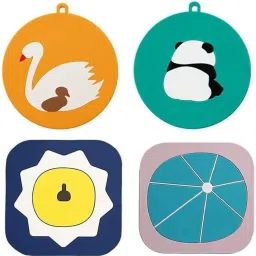 Cartoon Silicone Non-Slip Insulation Cute Animal Pattern Trivet pan for Bowl (Random Pattern & Color , Round & Square) Polyvinyl Chloride Trivet-41