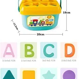 fatfish Baby First Blocks Color & Shape Toy Educational Sorting Box for Kids image 2