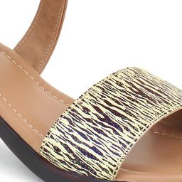 Action Comfort Printed Open Toe Block Heels With Backstrap image 4