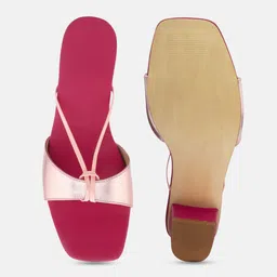 ALL TABS OPEN Open Toe Pink Party Block Heel image 2