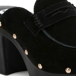 RAG & CO Round Toe Block Mules Heels image 3