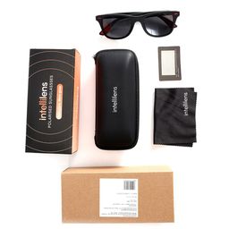 Intellilens Unisex Grey Lens & Black Square Sunglasses with Polarised and UV Protected Lens image 2