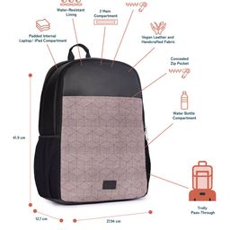 ZOUK Men Geometric Printed Water Resistance Backpack Up to 16 inch image 5