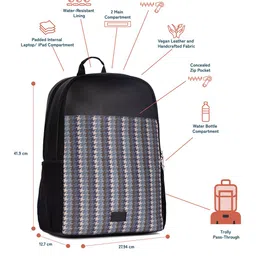 ZOUK Men Geometric Printed Water Resistance Backpack Up to 16 inch image 5