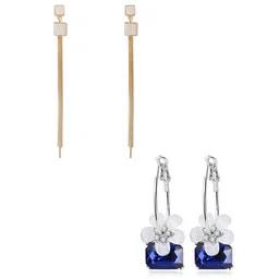 Yellow Chimes Set Of 2 Contemporary Hoop Earrings-43