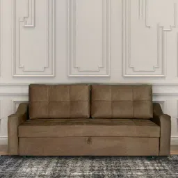 casacraft from pepperfry Eldora Pull-Out Sofa Cum Bed with Storage in Brown Colour-picture-16