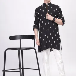 Anouk Men Motif Butta Embroidered Mid Length Kurta image 5