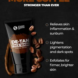 BEARDO De-Tan Face Wash With Coffee Detox 100ml & 3-In-1 Activated Charcoal Facewash 100ml image 2