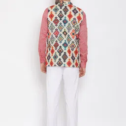 Hangup Men Kurta with Trousers & Printed Nehru Jacket image 5