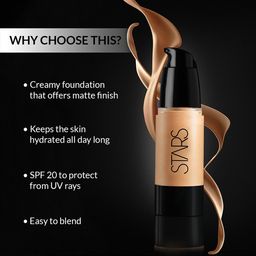 Stars Cosmetics Face Makeup HD Flawless Finish Micro Liquid Foundation 30ml - Indian Dusky image 4