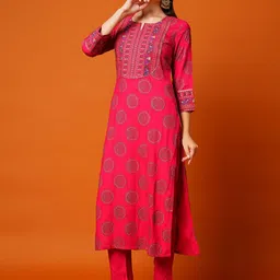 gosriki KALINI Ethnic Motifs Printed Regular Kurta with Trousers & Dupatta image 4