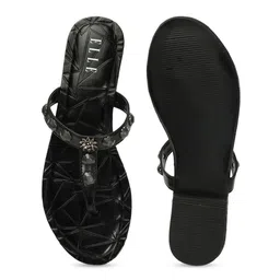 ELLE Embellished Open Toe T-Strap Flats image 4