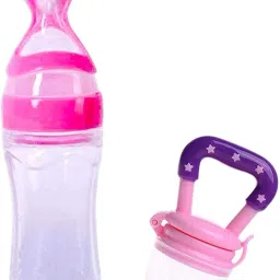 Baby Silicone Food Feeder And Fruit Nibbler Combo Teether and Feeder Teether and Feeder (Blue)- Silicone-1