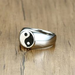 Owl and Claw Ring for girl and boy, Japanese Yin Yang Ring unisex Stainless Steel Silver Plated Ring-image-46