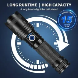 tansha 376(ZOOMABLE METAL TORCH)5 Modes Flashlight, Super Bright LED Light Torch Torch image 3