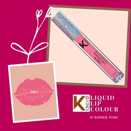 KINDED Set Of 2 Vitamin E Enriched Long Lasting Matte Liquid Lip Colour Lipstick 6 ml - Barbie Pink 01 & More Magenta 02 image 5