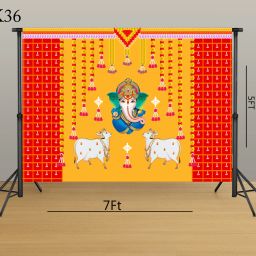 YELLOW COW GANESH K36 Curtain Fabric-image-7