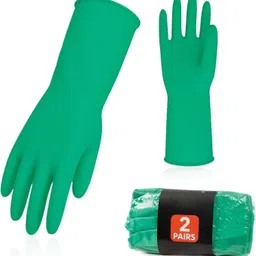 stylera 2 Pair Household Rubber Gloves for Cleaning | Natural Latex | Reusable Rubber Safety Gloves-picture-0