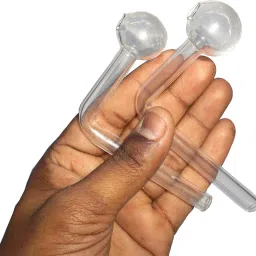 Glass Oil Burner Pipe Transparent (Pack of 2) Borosilicate Glass Inside Fitting Hookah Mouth Tip-image-26