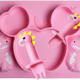 Dragon Era! Silicone Suction Based Feeding Plate with Spoon & Fork - Food Grade Silicone-image-57
