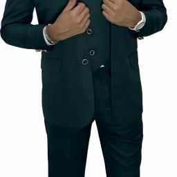 Men Single Breasted Solid Suit-image-84