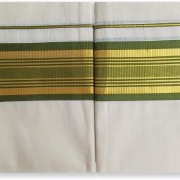 Chithra Fabrics CF 4206 Olive Green Fancy Border Single Set Mundu Solid Women Dhoti-image-93