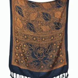 Self Design Satin Blend Women Black Stole-image-4