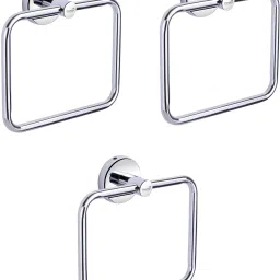 SQUARE Shape Premium Quality Ring set of 3 SILVER Towel Holder-image-82