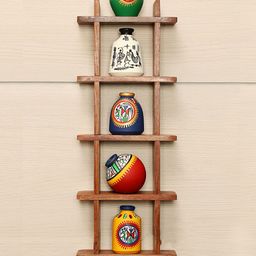 AAKRITI ART CREATIONS Brown Wood Pocket Wall Shelf-55
