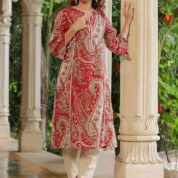 Women Printed Viscose Rayon A-line Kurta-image-62