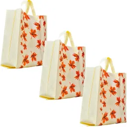 Non-Woven Autumn theme Reusable Grocery Shopping Bag With Handle|Goodies Bag Pack of 3 Grocery Bags-picture-28