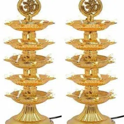 5 Layer Electric Diya Deepak Light Lamp LED Light for Home Temple Decor (Pack of 2) Table Lamp-picture-21