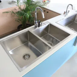 Grade Stainless Steel Handmade Double Bowl Premium Kitchen Sink, Matt Finish. 34" x 18" x 9" Vessel Sink-image-44