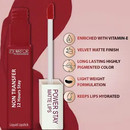 FORFOR Power Stay Set Of 2 Liquid Matte Lipstick -5ml Each-Peppy Red 22-Mauve Matte 23 image 5