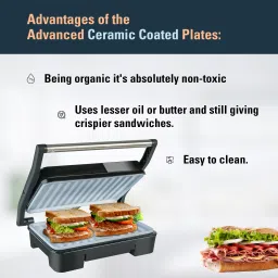 ibell SM1515C SandwichMaker 1000W with Non-Toxic Ceramic Coated Interchangeable Plates Waffle, Toast, Grill image 2