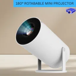 Guggu Mini HD Projector for Home 4KSupport With Built-in App Netflix/Prime/YouTubeG136 (4500 lm / 1 Speaker / Wireless / Remote Controller) Portable Projector-0