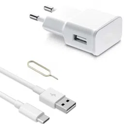 Wall Charger Accessory Combo for Samsung Galaxy M02s Fast Charger Original Adapter like Wall Charger and Mobile Power Adapter Cable Android Smartphone Charger High Speed Travel Charger With 1 Meter TYPE- C USB Data Transfer Cable-18