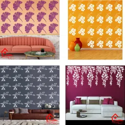 (Size:-16X24 Inch)THEME- Floret,Birds on branch ,Floral ,AND Cherry leaf Pattern Lattice Reusable Design Ideal For Bedroom, Kids Room and Living Room Decoration Stencil-image-23