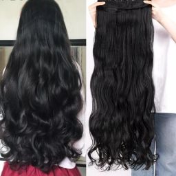 2 minute Natural Black clip in Curly Hair Extension-image-51