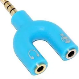 SANNO WORLD Blue Multicolor 3.5MM U Shape Headphone & Mic Audio Splitter Jack for All Devices (Color may vary) Phone Converter (Android, iOS) Phone Converter-picture-18