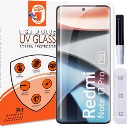 STP FEEL Tempered Glass Guard for Redmi note 13 pro plus Full Premium UV Glue Curved HD Clarity-image-50