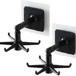 sjk Wall mounting Self Adhesive 360 Degree Rotating Hook for Hanging(Pack of 2) Hook 5 image 3