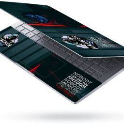 Techfit Full Body Laptop Skin with Screen Guard and Key Guard Bar Hacker No Body Quotes Combo Set image 2