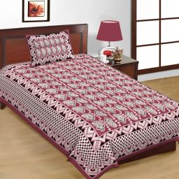 144 TC Cotton Single Jaipuri Prints Flat Bedsheet-image-103