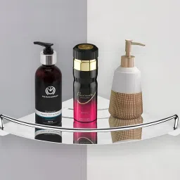 Stainless Steel Corner/Shelf/Bathroom Shelf/Bathroom Accessories (9 x 9) Inches Stainless Steel Wall Shelf-image-46