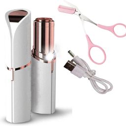 MAASCHVIL Portable Facial Hair Remover USB Rechargeable With Eyebrow Scissor Cordless Epilator-image-47