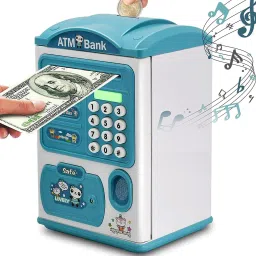 Piggy Bank for Kids ATM Money Machine with Password & Finger Sensor Lock Coin Bank-image-25