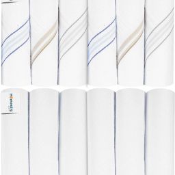 HOMESTIC Premium Collection HAndkerchiefs Hanky For Men, Set of 12 (White) ["White"] Handkerchief-image-35