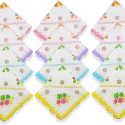 Neska Moda Women's Floral Cotton 26X26 CM ["Multicolor"] Handkerchief-image-17